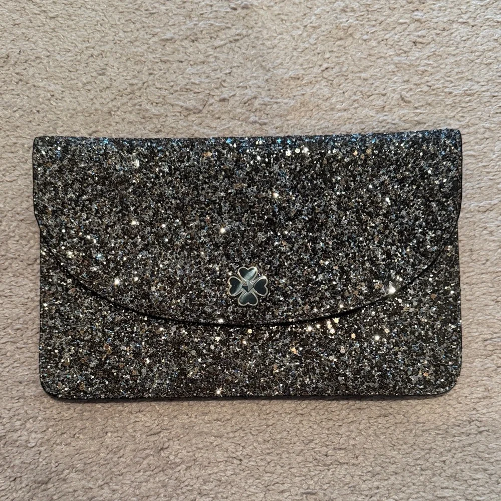 Kate Spade Elegant Black Glitter Clutch